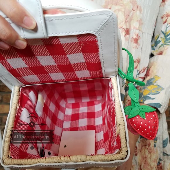 Kate Spade Picnic In Park Basket Strawberry BAG novelty handbag CROSSBODY STRAP - Picture 3 of 13